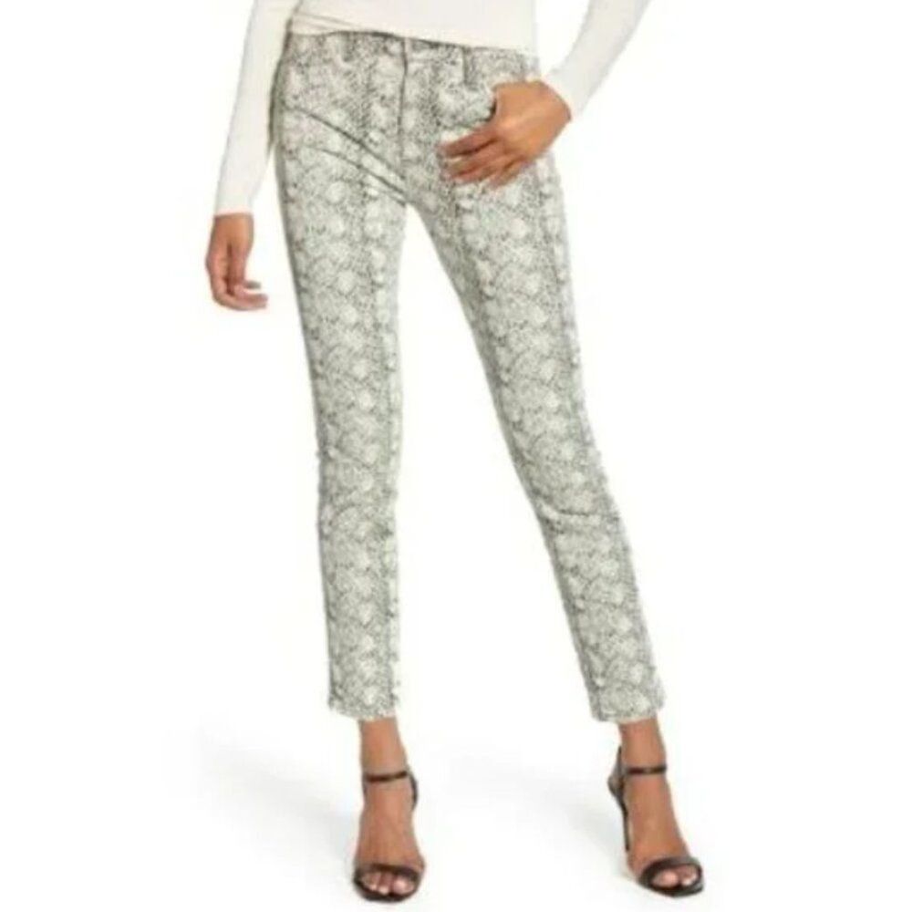 AG Adriano Goldschmied Women's Jeans The Mari High Rise Straight Snake Print 28